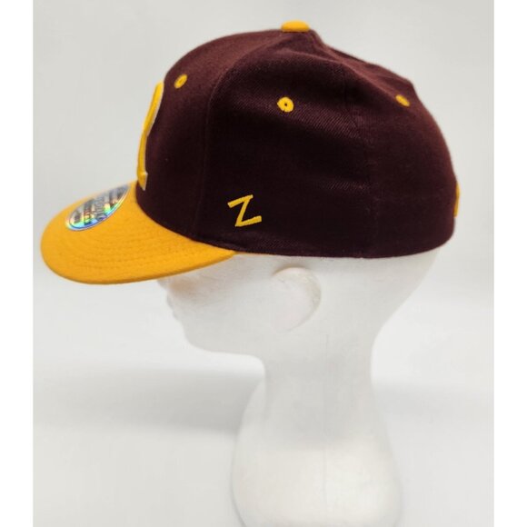 NCAA Zephyr Hat Cap Colorado State Rams Hat Maroon Yellow Youth Stretch NEW - Picture 4 of 12